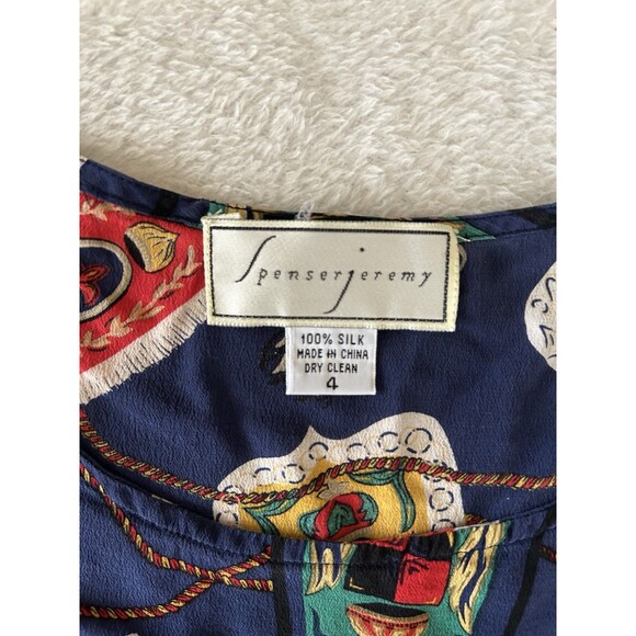 Spenser Jeremy Multicolor “family Crest” Silk Tank Size 4/US Small Classic - Picture 4 of 6